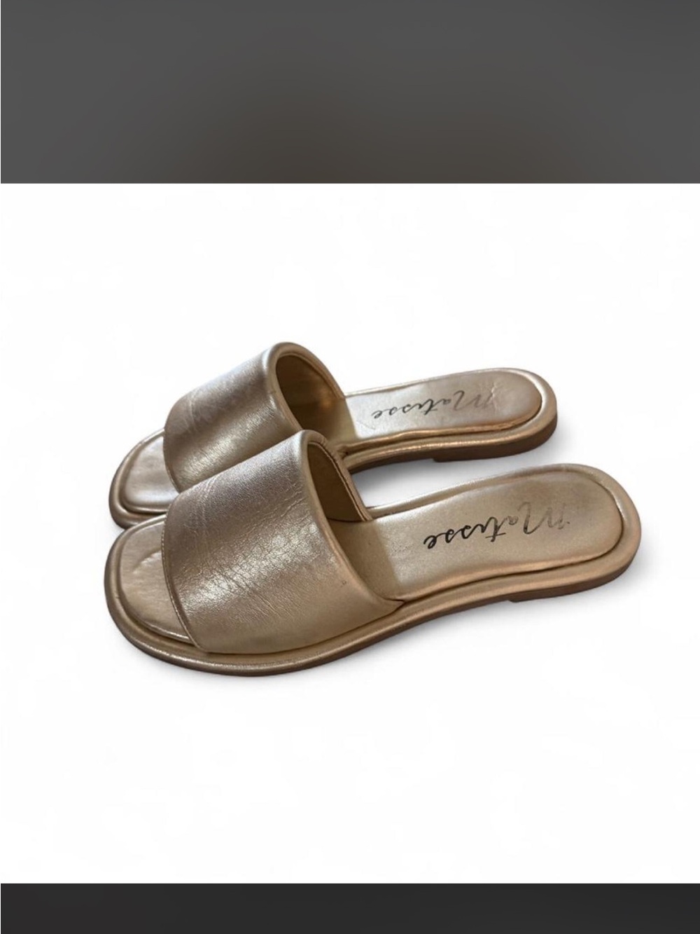 Matisse Metallic Gold Slide Sandals